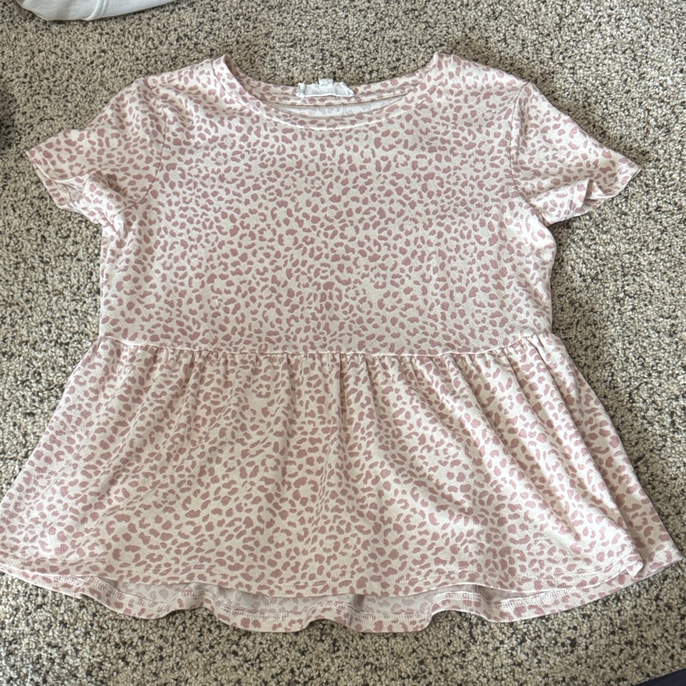 Pink Leopard Print Flowy Top